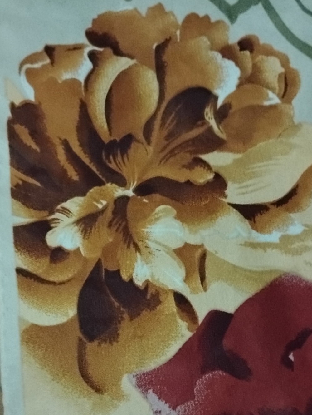 Silk Floral Elongated Scarf Burgundy,Gold By Baar & Beards - Picture 2 of 9